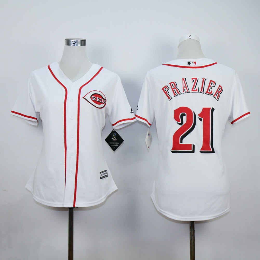 Men MLB Cincinnati Reds 21 Sanders white jerseys